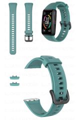 Huawei Band 6 Silikon Kordon Premium Spor Kayış - Tam Uyumlu Pim Tasarımı - 14 Renk Petrol Mavi