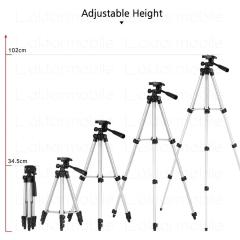 102 cm Yükseklik Ayarlı Tripod & Taşıma Çantası & Telefon Tutucu - 4 Kademeli - 1,5 kg Kapasite