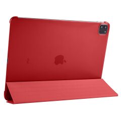 iPad Pro 12.9 5. Nesil 2021 M1 uyumlu Kılıf Flip Akıllı Kapak Standlı Smart Cover Uyku Modlu Kırmızı