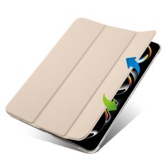 iPad Pro 11 2. 3. 4. Nesil uyumlu Kapaklı Kılıf Kalem Bölmeli Standlı Smart Akıllı Kapak Uyku Modlu Gold