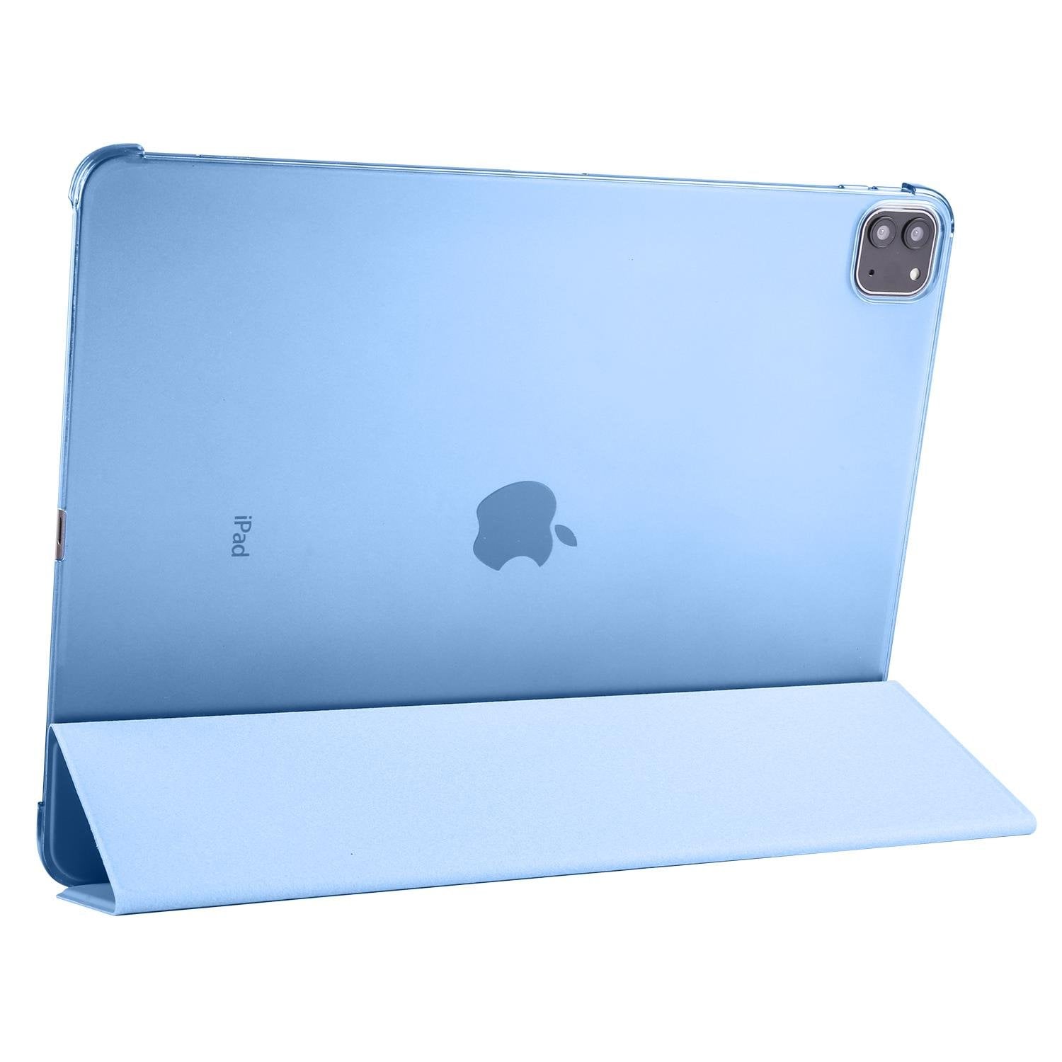 iPad Pro 12.9 5. Nesil 2021 M1 uyumlu Kılıf Flip Akıllı Kapak Standlı Smart Cover Uyku Modlu Mavi