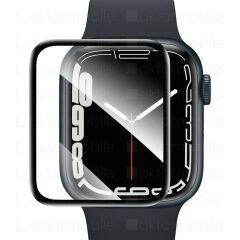 Apple Watch 9 45 mm uyumlu Ekran Koruyucu 3D Tam Kapatan Kavisli PPMA Nano Cam