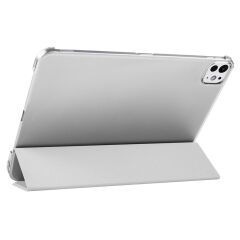iPad Pro 11 2. 3. 4. Nesil uyumlu Kapaklı Kılıf Kalem Bölmeli Standlı Smart Akıllı Kapak Uyku Modlu Gri
