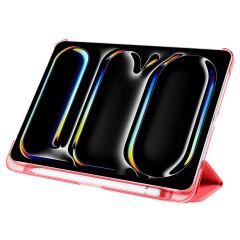 iPad Pro 11 2. 3. 4. Nesil uyumlu Kapaklı Kılıf Kalem Bölmeli Standlı Smart Akıllı Kapak Uyku Modlu Kırmızı