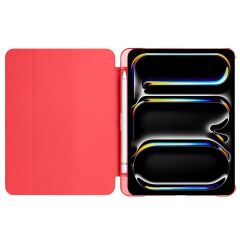 iPad Pro 11 2. 3. 4. Nesil uyumlu Kapaklı Kılıf Kalem Bölmeli Standlı Smart Akıllı Kapak Uyku Modlu Kırmızı