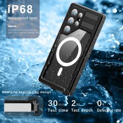 Samsung Galaxy S24 Ultra uyumlu Su Geçirmez Kılıf MagSafe IP68 Waterproof Anti Shock Anti Dust Kapak