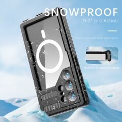 Samsung Galaxy S24 Ultra uyumlu Su Geçirmez Kılıf MagSafe IP68 Waterproof Anti Shock Anti Dust Kapak