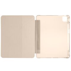 iPad Air 13 M2 / M3 uyumlu Kılıf Kalem Bölmeli Tri Folding Standlı Arkası Silikon Uyku Modlu Gold