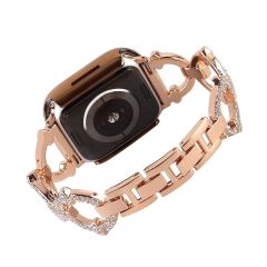 Apple Watch 10 46 mm uyumlu Metal Kordon Şık Taşlı Tasarım Luxury Style Kayış