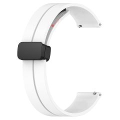 Amazfit GTS 2 / GTS 2e Silikon Kordon Magnetik D Tokalı Spor Kayış Mıknatıslı Toka Beyaz