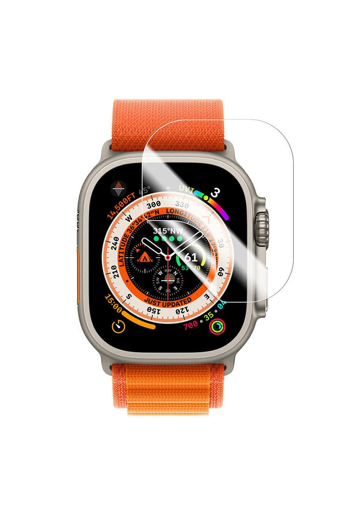 Apple Watch Ultra 49 mm uyumlu Ekran Koruyucu TPU Saat Ekranı Koruma - 2 adet