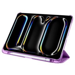 iPad Pro 11 2. 3. 4. Nesil uyumlu Kapaklı Kılıf Kalem Bölmeli Standlı Smart Akıllı Kapak Uyku Modlu Mor