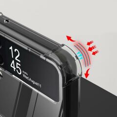 Samsung Galaxy Z Flip 3 uyumlu Şeffaf Kılıf Anti Shock Darbe Emici Silikon Kapak Esnek TPU