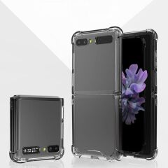 Samsung Galaxy Z Flip 3 uyumlu Şeffaf Kılıf Anti Shock Darbe Emici Silikon Kapak Esnek TPU