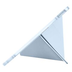 iPad Air 13 M2 / M3 uyumlu Kılıf Kalem Bölmeli Tri Folding Standlı Arkası Silikon Uyku Modlu Mavi