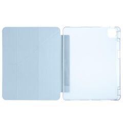 iPad Air 13 M2 / M3 uyumlu Kılıf Kalem Bölmeli Tri Folding Standlı Arkası Silikon Uyku Modlu Mavi