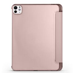 iPad Pro 11 2. 3. 4. Nesil uyumlu Kapaklı Kılıf Kalem Bölmeli Standlı Smart Akıllı Kapak Uyku Modlu Rose Gold