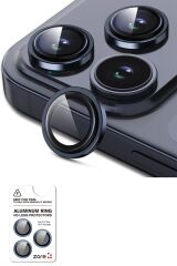 iPhone 17 Pro / 17 Pro Max Uyumlu Safir Kamera Lens Koruyucu Anti-Reftective Premium Temperli Cam Lacivert
