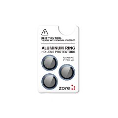 iPhone 17 Pro / 17 Pro Max Uyumlu Safir Kamera Lens Koruyucu Anti-Reftective Premium Temperli Cam Lacivert