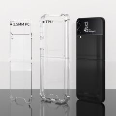 Samsung Galaxy Z Flip 4 uyumlu Şeffaf Kılıf Anti Shock Darbe Emici Silikon Kapak Esnek TPU