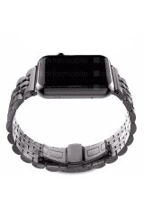 Apple Watch 8 45 mm uyumlu Metal Kordon Premium Paslanmaz Çelik Kayış Siyah