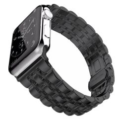 Apple Watch 8 45 mm uyumlu Metal Kordon Premium Paslanmaz Çelik Kayış Siyah