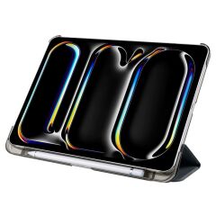 iPad Pro 11 2. 3. 4. Nesil uyumlu Kapaklı Kılıf Kalem Bölmeli Standlı Smart Akıllı Kapak Uyku Modlu Siyah