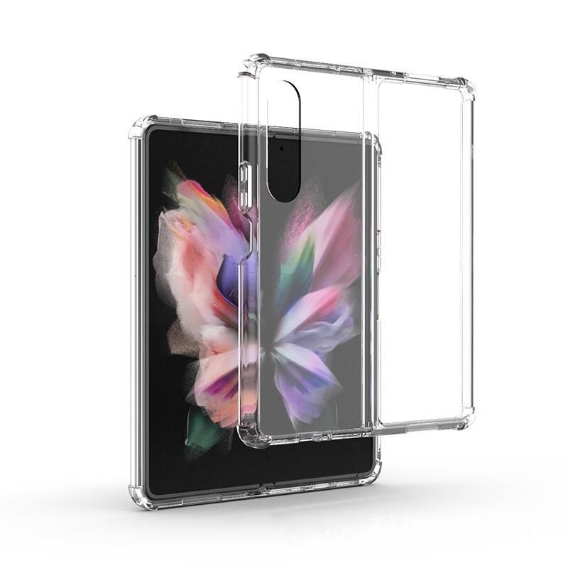 Samsung Galaxy Z Fold 4 uyumlu Şeffaf Kılıf Anti Shock Darbe Emici Silikon Kapak Esnek TPU