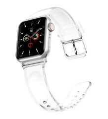 Apple Watch 10 42 mm uyumlu Şeffaf Silikon Kordon Şık ve Estetik Kayış