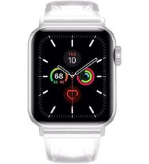 Apple Watch 10 42 mm uyumlu Şeffaf Silikon Kordon Şık ve Estetik Kayış