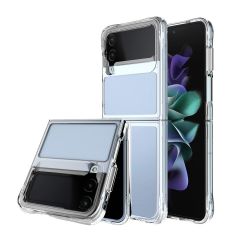 Samsung Galaxy Z Flip 4 uyumlu Şeffaf Kılıf Sararma Yapmayan Sert PC Kapak Köşeleri Yükseltilmiş