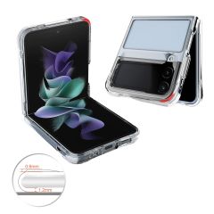Samsung Galaxy Z Flip 4 uyumlu Şeffaf Kılıf Sararma Yapmayan Sert PC Kapak Köşeleri Yükseltilmiş