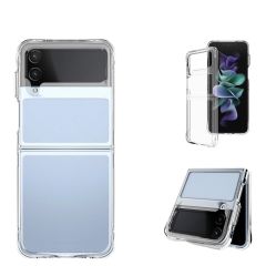 Samsung Galaxy Z Flip 4 uyumlu Şeffaf Kılıf Sararma Yapmayan Sert PC Kapak Köşeleri Yükseltilmiş