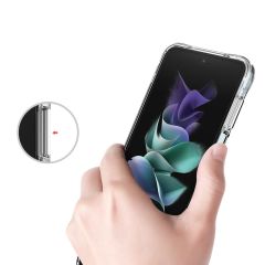 Samsung Galaxy Z Flip 4 uyumlu Şeffaf Kılıf Sararma Yapmayan Sert PC Kapak Köşeleri Yükseltilmiş