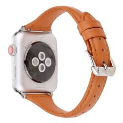 Apple Watch 8 45 mm uyumlu Deri Kordon Premium Dikişli İnce Deri Kayış