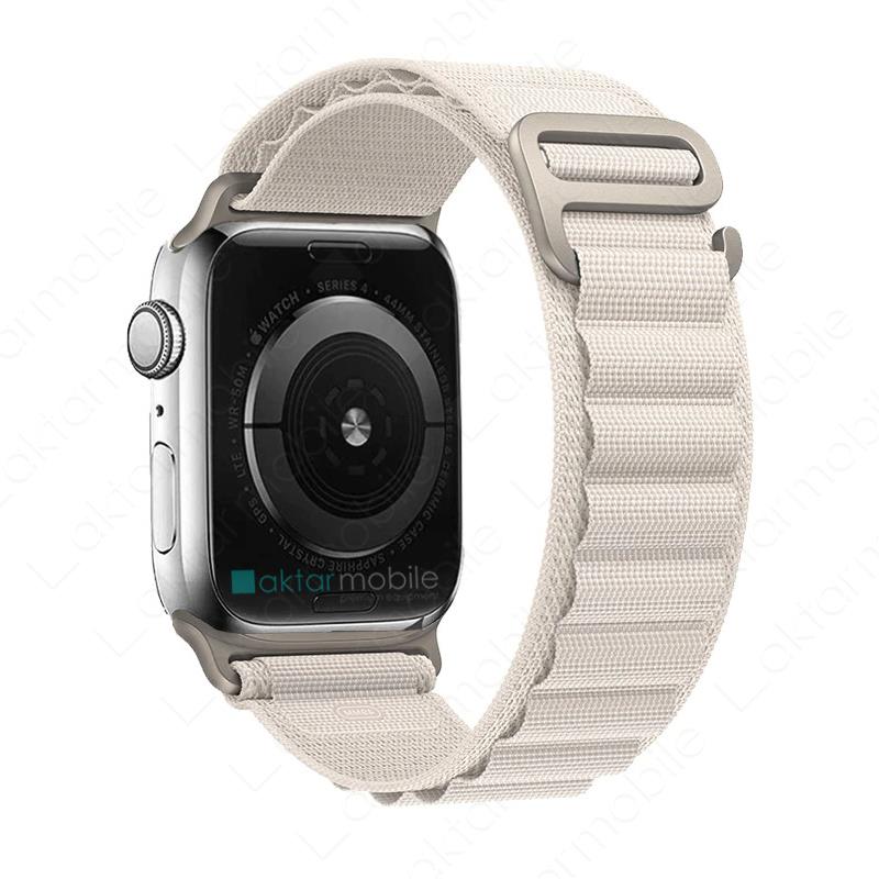 Apple Watch 10 46 mm uyumlu Alpine Loop Kordon Kumaş Örgü Kayış