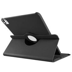iPad Pro 13 M4 2024 uyumlu Kapaklı Kılıf 360° Dönebilen Standlı Smart Uyku Modlu Akıllı Kapak Siyah