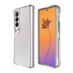 Samsung Galaxy Z Fold 4 uyumlu Şeffaf Kılıf Sararma Yapmayan Sert PC Kapak Köşeleri Yükseltilmiş