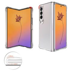 Samsung Galaxy Z Fold 4 uyumlu Şeffaf Kılıf Sararma Yapmayan Sert PC Kapak Köşeleri Yükseltilmiş