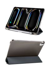 iPad Pro 11 M4 2024 uyumlu Kapaklı Kılıf Kalem Bölmeli Standlı Flip Smart Akıllı Kapak Uyku Modlu