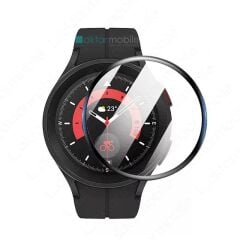 Samsung Galaxy Watch 5 Pro 45 mm uyumlu Ekran Koruyucu 3D Tam Kapatan Kavisli PPMA Nano Cam Tam Uyum