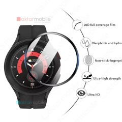 Samsung Galaxy Watch 5 Pro 45 mm uyumlu Ekran Koruyucu 3D Tam Kapatan Kavisli PPMA Nano Cam Tam Uyum