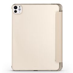 iPad Pro 11 M4 2024 uyumlu Kapaklı Kılıf Kalem Bölmeli Standlı Flip Smart Akıllı Kapak Uyku Modlu Gold