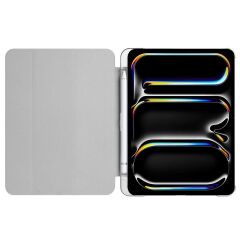 iPad Pro 11 M4 2024 uyumlu Kapaklı Kılıf Kalem Bölmeli Standlı Flip Smart Akıllı Kapak Uyku Modlu Gri