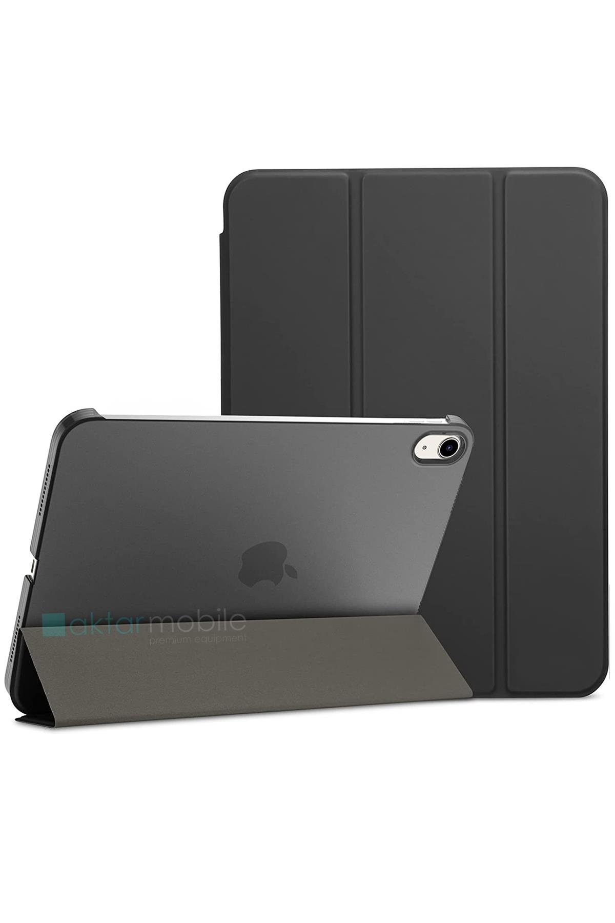 Apple iPad 10. Nesil 2022 10.9'' Kılıf Standlı Flip Smart Akıllı Kapak Uyku Modlu Tablet Kılıfı Siyah