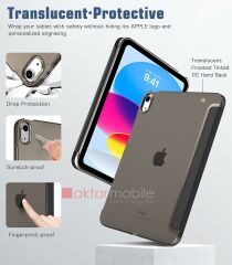 Apple iPad 10. Nesil 2022 10.9'' Kılıf Standlı Flip Smart Akıllı Kapak Uyku Modlu Tablet Kılıfı Siyah