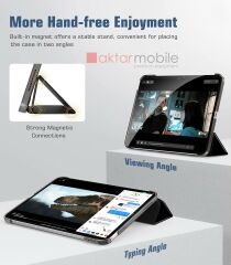 Apple iPad 10. Nesil 2022 10.9'' Kılıf Standlı Flip Smart Akıllı Kapak Uyku Modlu Tablet Kılıfı Siyah