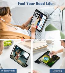 Apple iPad 10. Nesil 2022 10.9'' Kılıf Standlı Flip Smart Akıllı Kapak Uyku Modlu Tablet Kılıfı Siyah