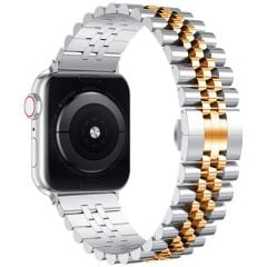 Apple Watch 8 45 mm uyumlu Metal Kordon Rolex Style Kayış Jubilee Bilezik