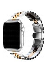 Apple Watch 8 45 mm uyumlu Metal Kordon Rolex Style Kayış Jubilee Bilezik